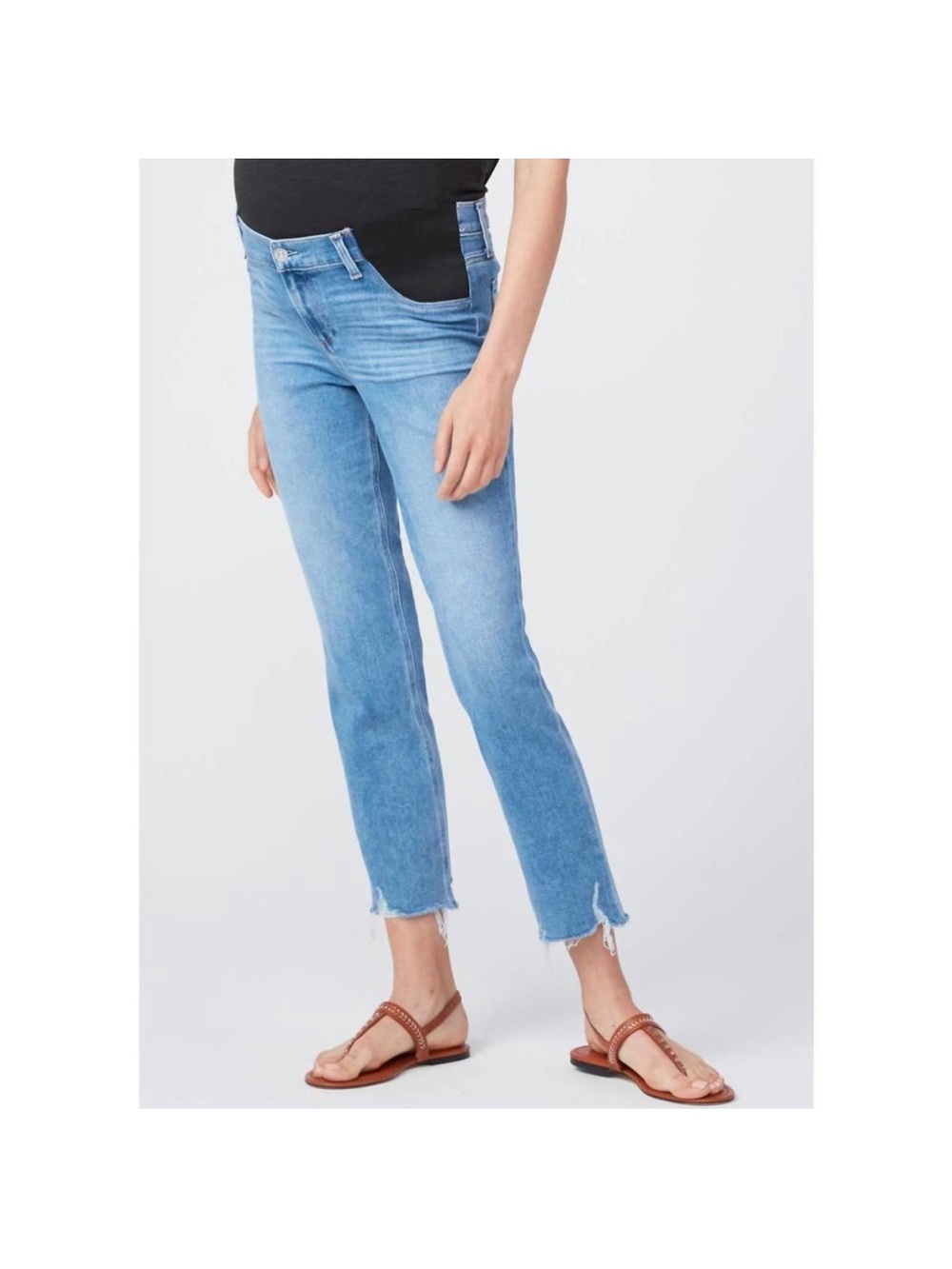 PAIGE Maternity Cindy Light Blue Jeans Destroyed hem